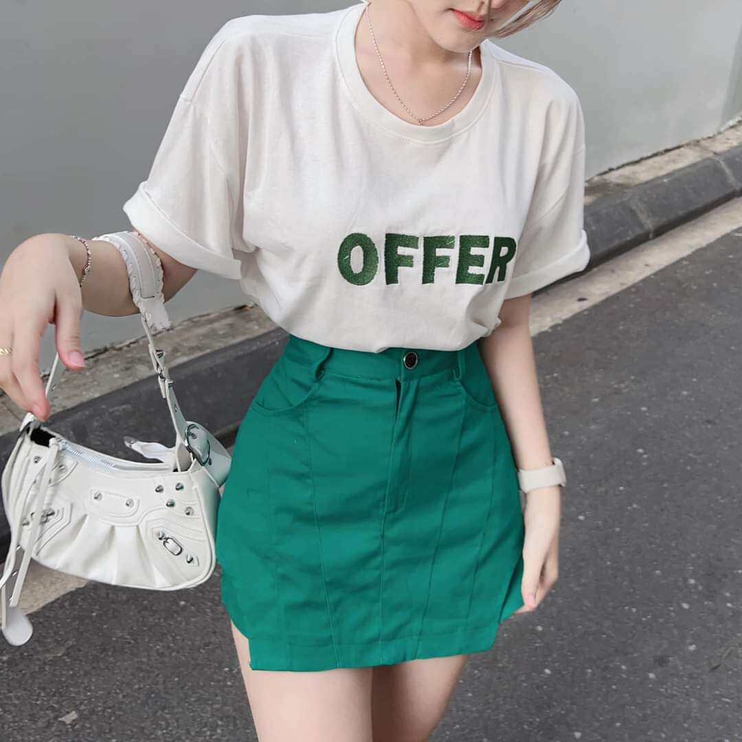 SET ÁO OFFER PHỐI CHÂN VÁY GIẢ QUẦN COTON