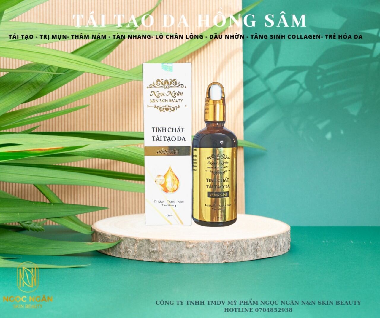 Tinh chất hồng sâm tái tạo trắng da mụn nám tàn nhang