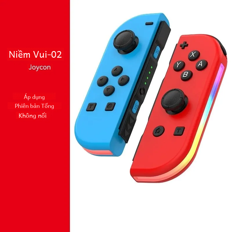 Tay cầm chơi game không dây Joy 02 có đèn LED Rgb và rung kép cho Nintendo Switch/lite/oled Cons và Pc Bluetooth 5.2 Bt Switch L/r Joystick