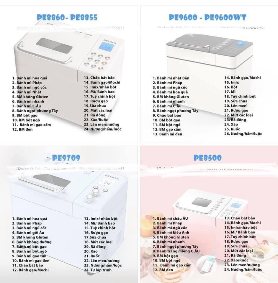 (Sỉ) Máy làm bánh mỳ petrus 9600