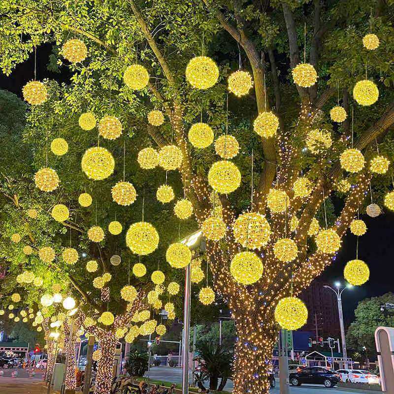 Bảng giá Đèn Cầu Mây LED Đèn Cầu Tròn Đèn Màu Đèn Nhấp Nháy Đèn Chùm Đèn Cây Ngoài Trời Đầy Sao Đèn Trang Trí Chiếu Sáng Đèn Sao