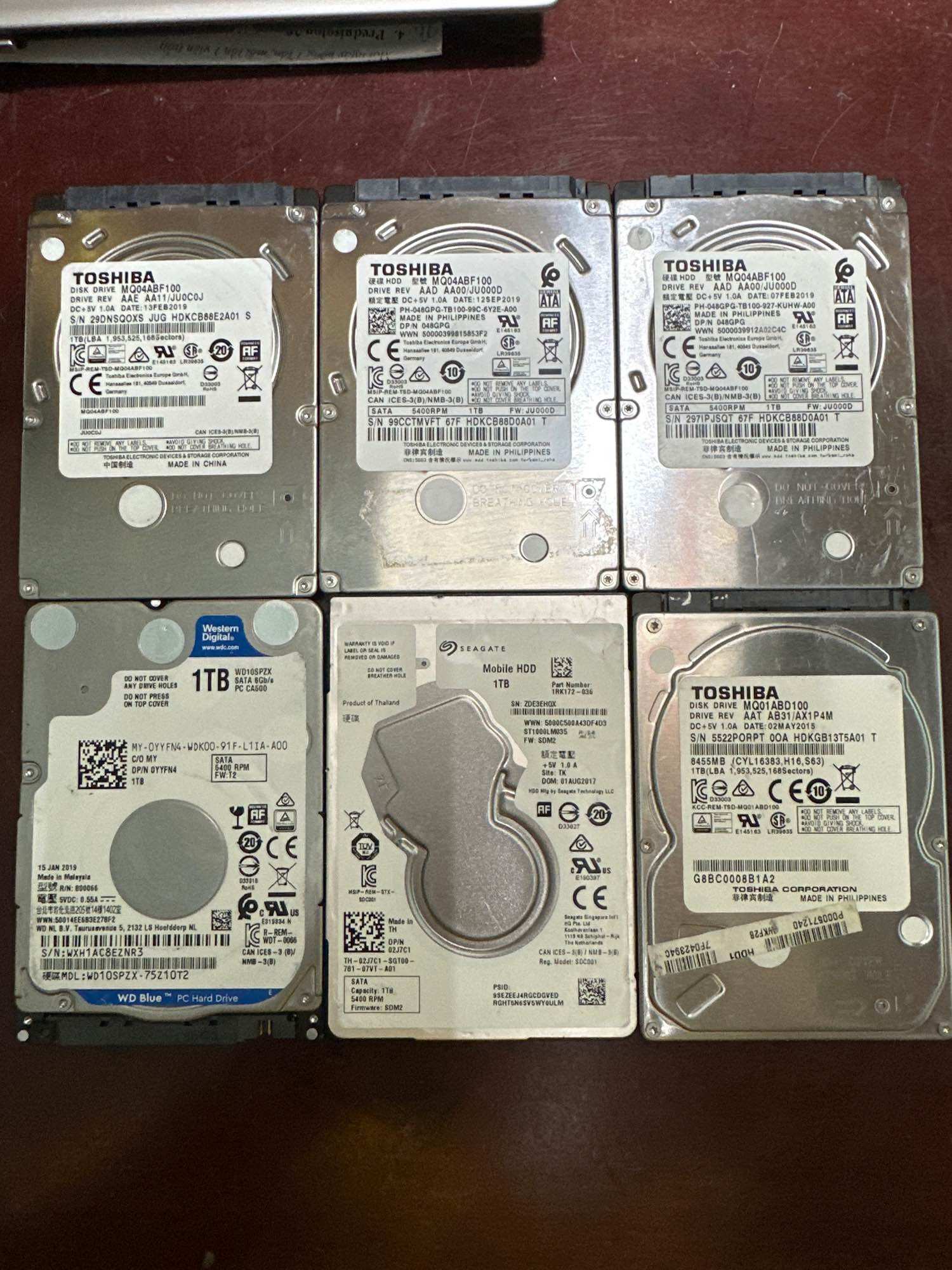 Ổ cứng hdd laptop seagate, toshiba 1000gb sức khỏe 100%