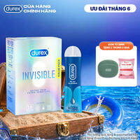Combo Durex Invisible siêu mỏng hộp 16 bao và Gel bôi trơn Durex Play Classic chai 50ml