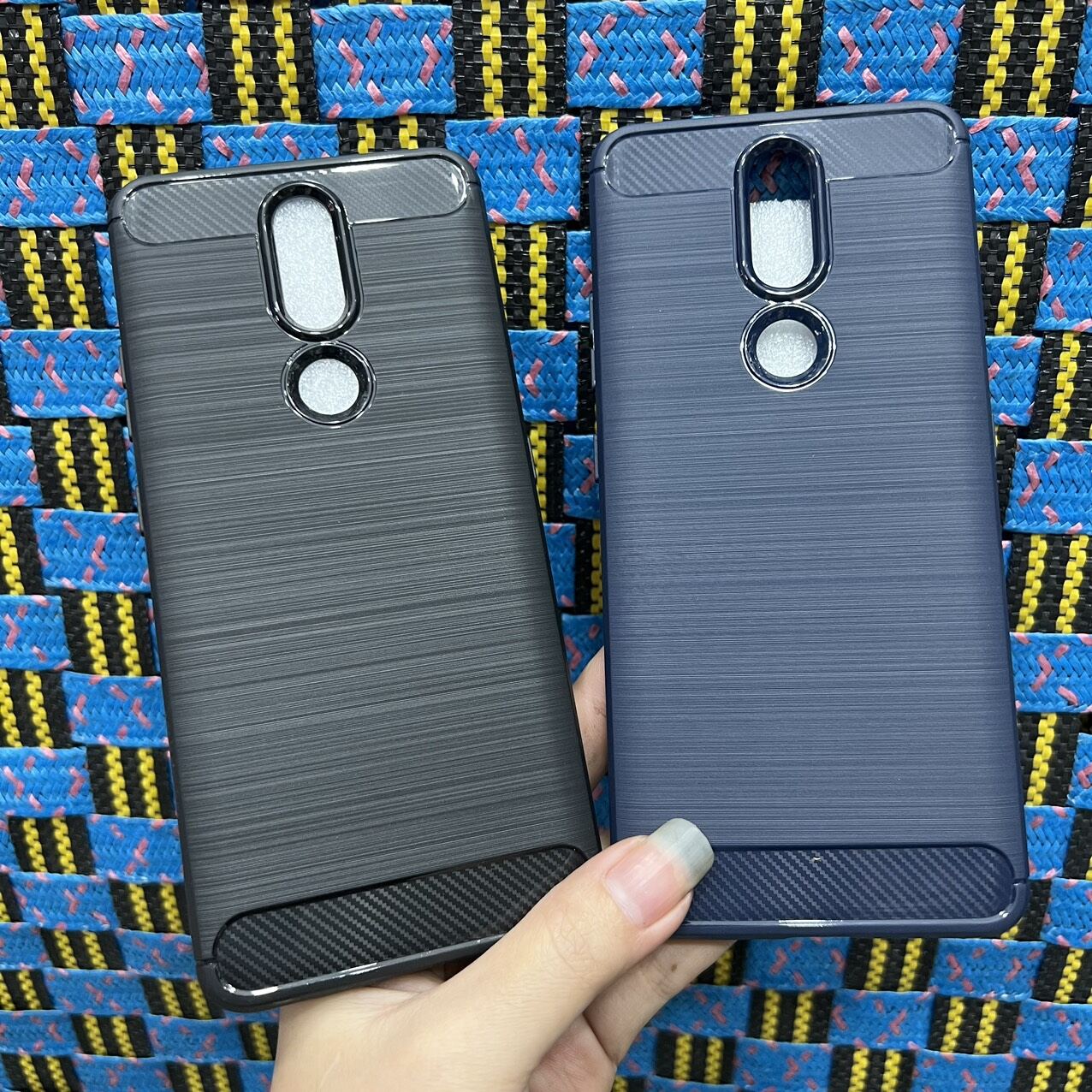 Case Ốp lưng Nokia 2.4 dẻo màu vân xước Carbon dày dặn chống sốc