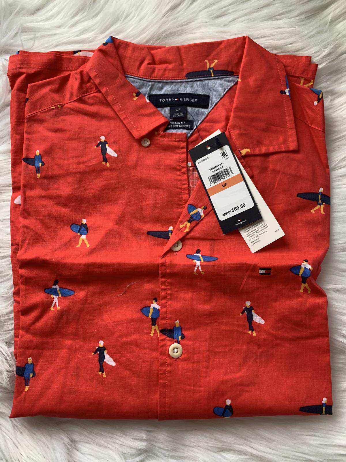 Áo sơ mi tay ngắn Tommy nam size S