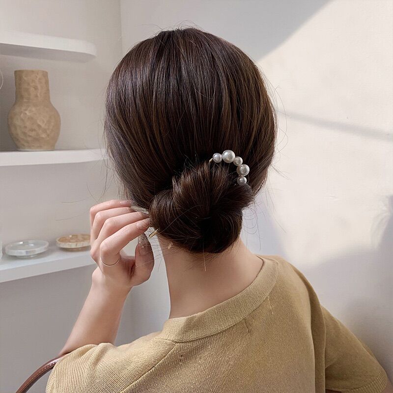 Trâm cài tóc đính hạt ngọc trâm búi tóc nữ tính