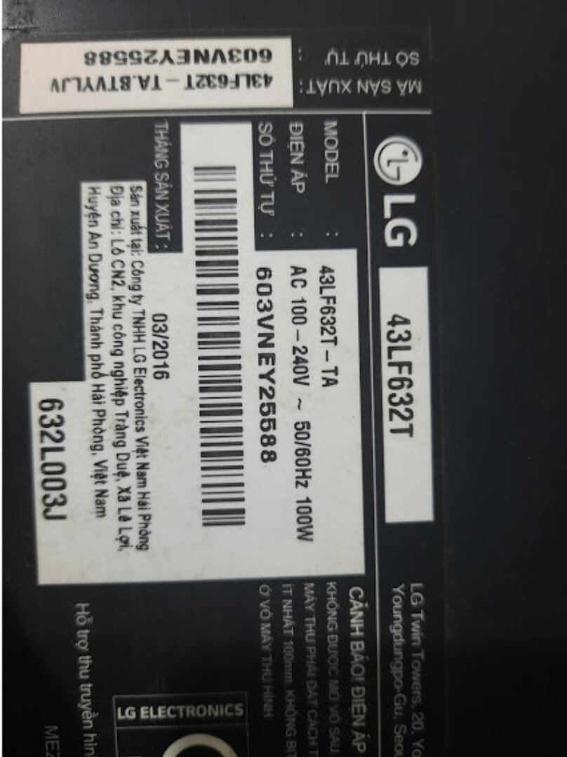 Bo mạch nguồn tivi 43LF630 43LF632