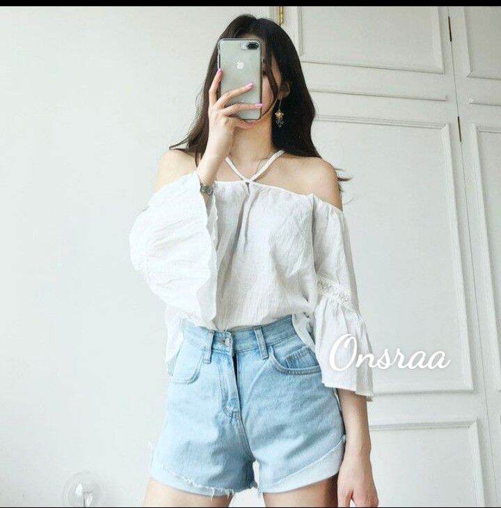💯💔ÁO HỞ VAI NỮ TAY LOE ĐƠN GIẢN💯💔