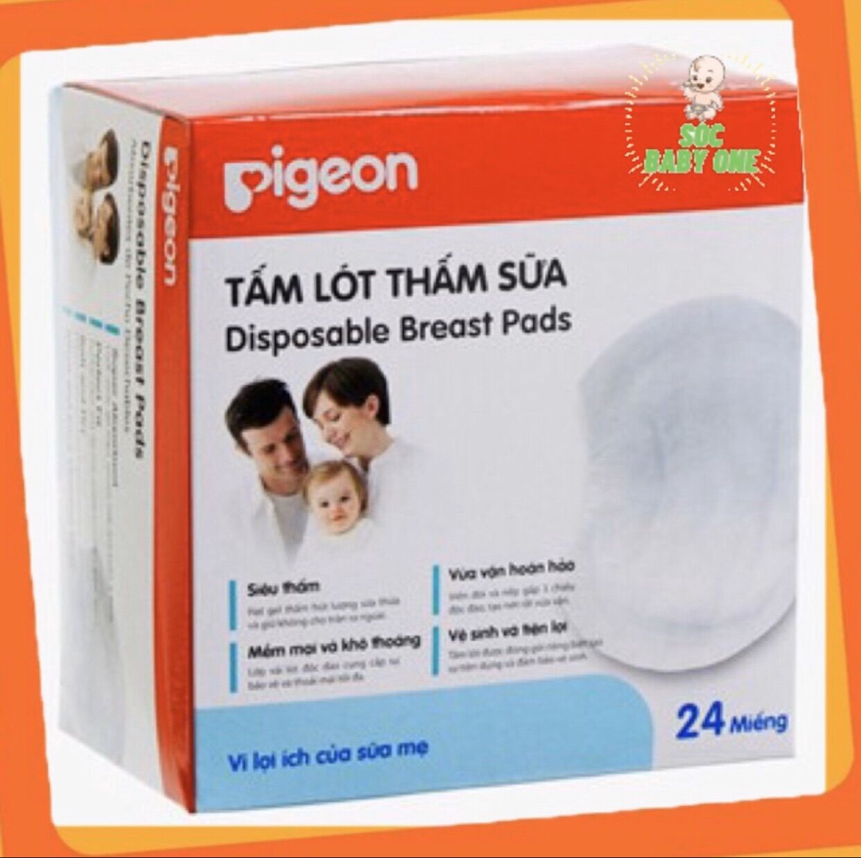Tấm lót thấm sữa pigeon , tấm lót thấm sữa soc baby one