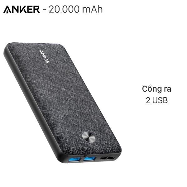 Pin sạc dự phòng anker powercore essential 20000 - a1268 - cục sạc, pin dự phòng sạc nhanh siêu bền không nóng máy