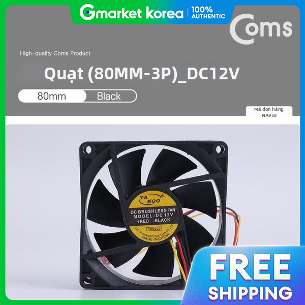 Coms | Tbz Coms Cooler 80mm 3-Pin Dc12V Power Case Cooler Fan Na958 Cooling Fan Pc Cooler Coms Cpu Cooling Giá 581,250 Đồng*Miễn phí vận chuyển