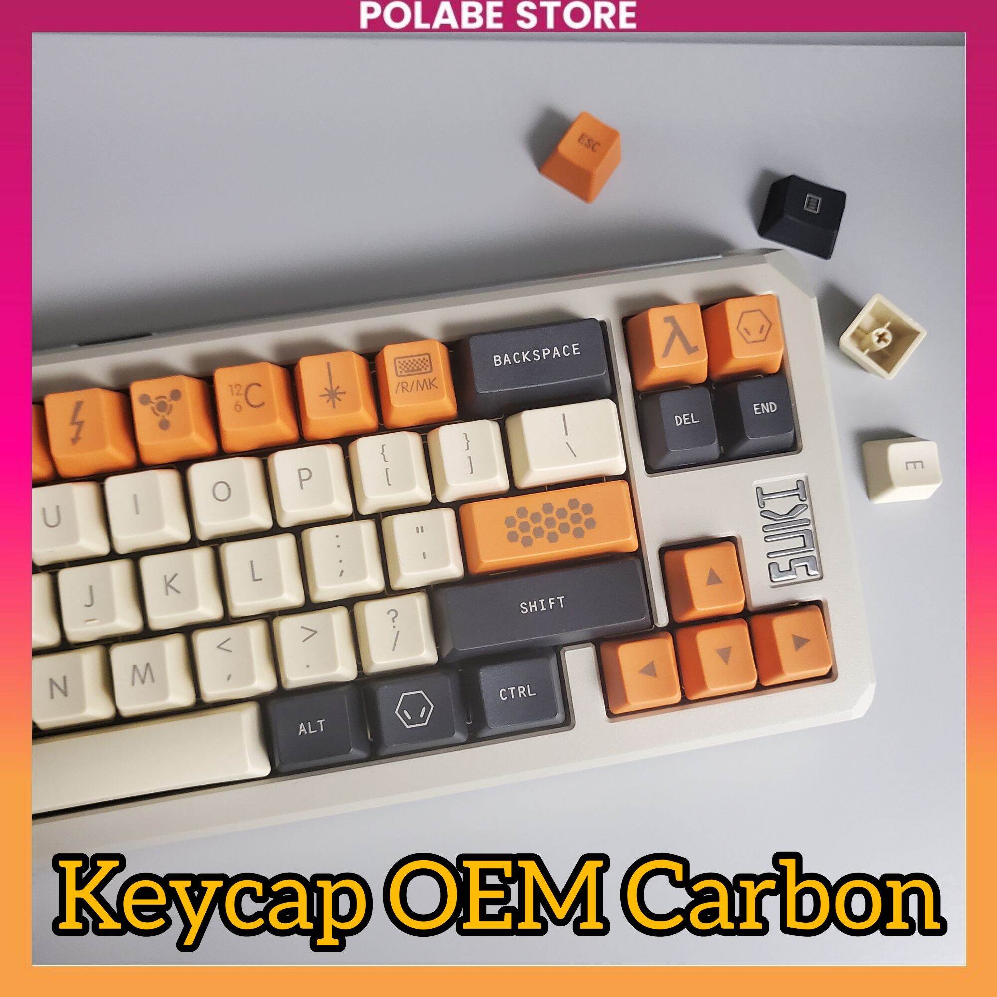 Keycap Carbon OEM Profile PBT bàn phím cơ - Polabe Store