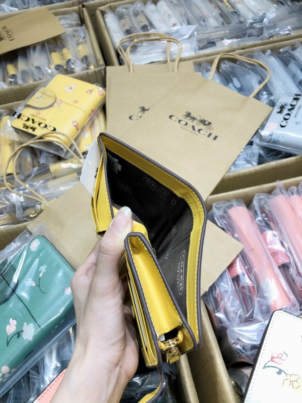 VÍ COAC*H GÀI MEDIUM CORNER ZIP SIÊU XINH