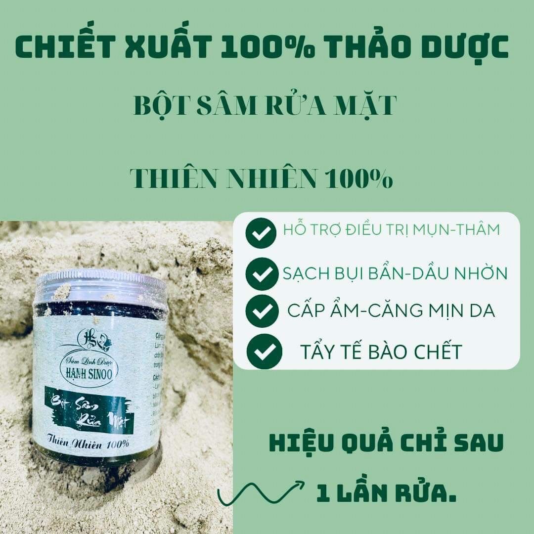 Bột sâm rửa mặt hạnh sinoo