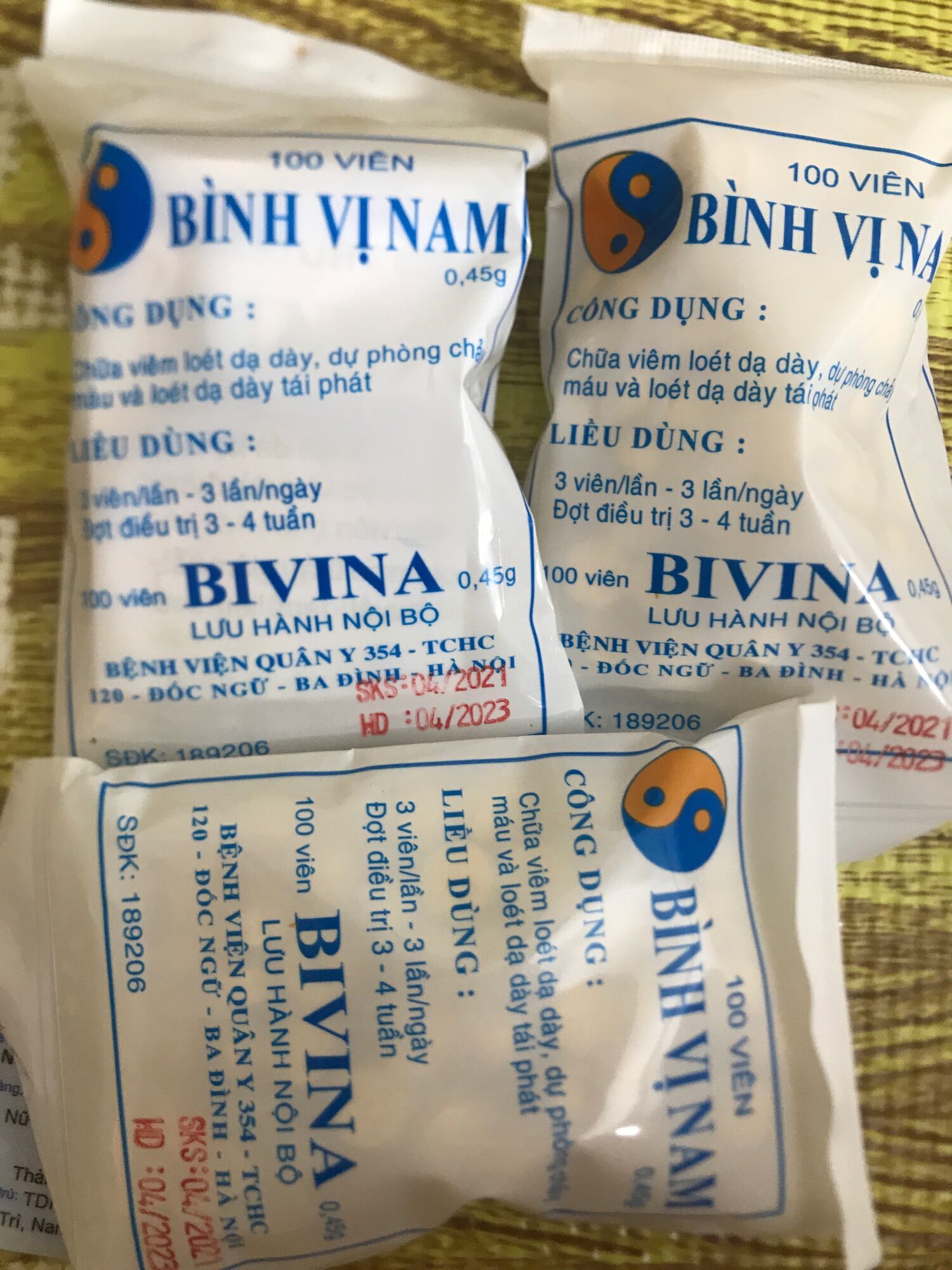 Bình Vị Nam- dạ dày Viện 354