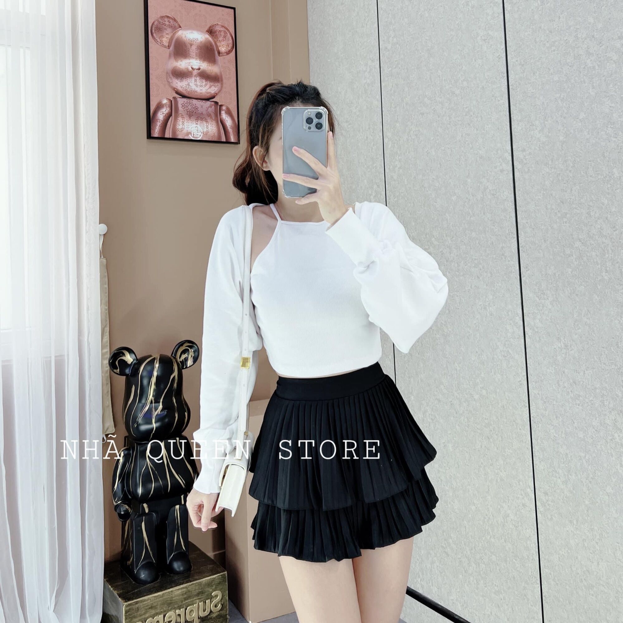Set áo 2 món áo yếm + khoác tay phồng🔥🌞