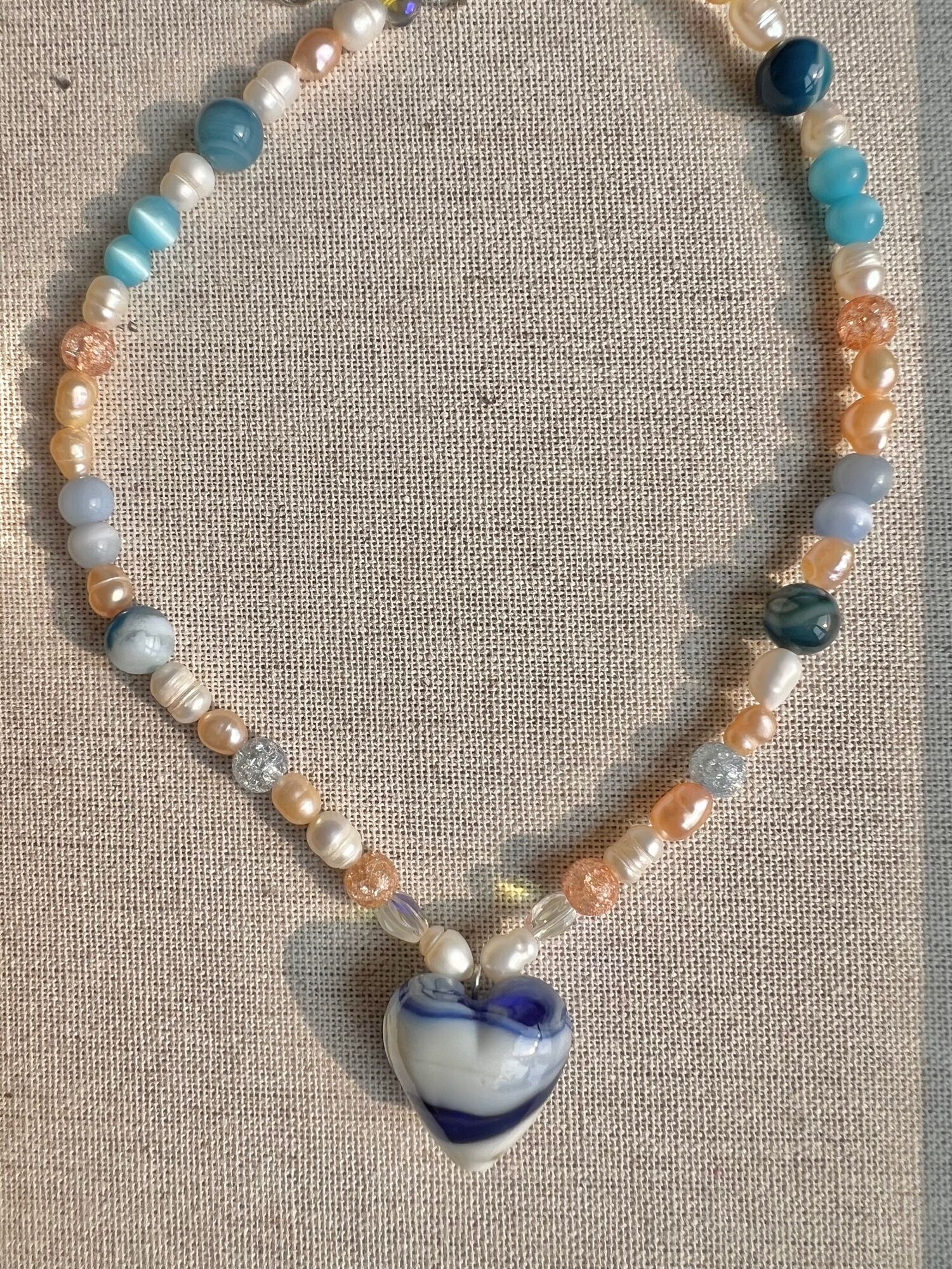 Stone heart necklace