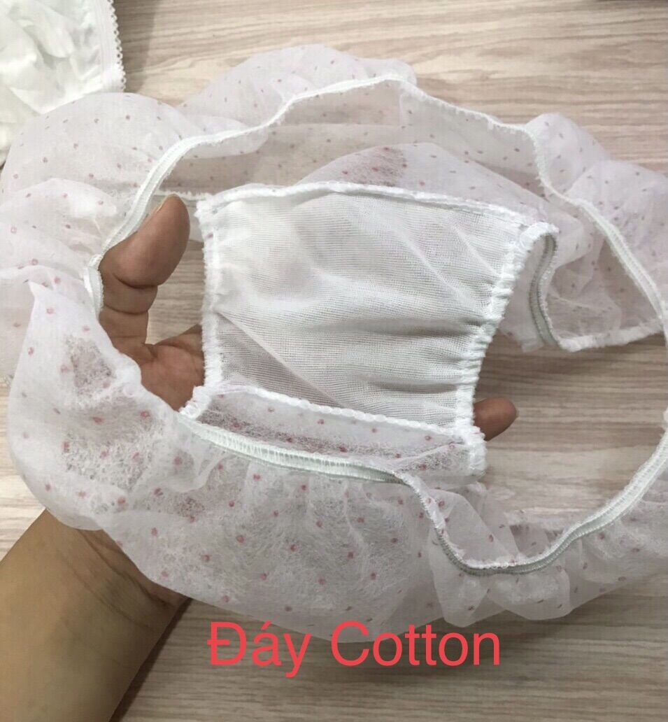 Quần Lót Giấy Happy Day Xanh sử dụng 1 lần 1 gói 5 chiếc (MSP: Đáy Cotton - 2lớp đáy)