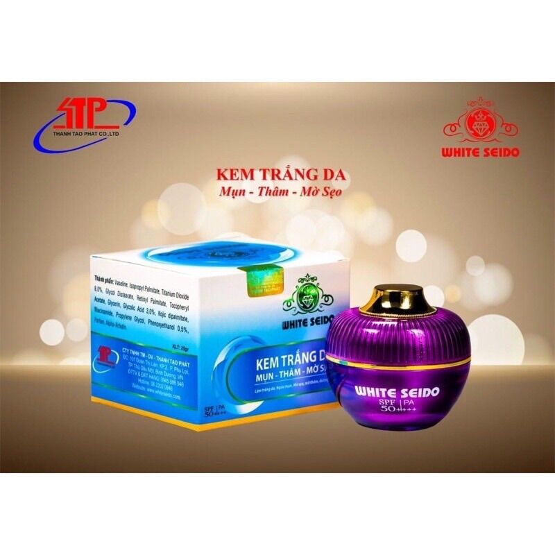 Kem white seido giảm mụn ,trắng da ,mờ thâm ,25gram