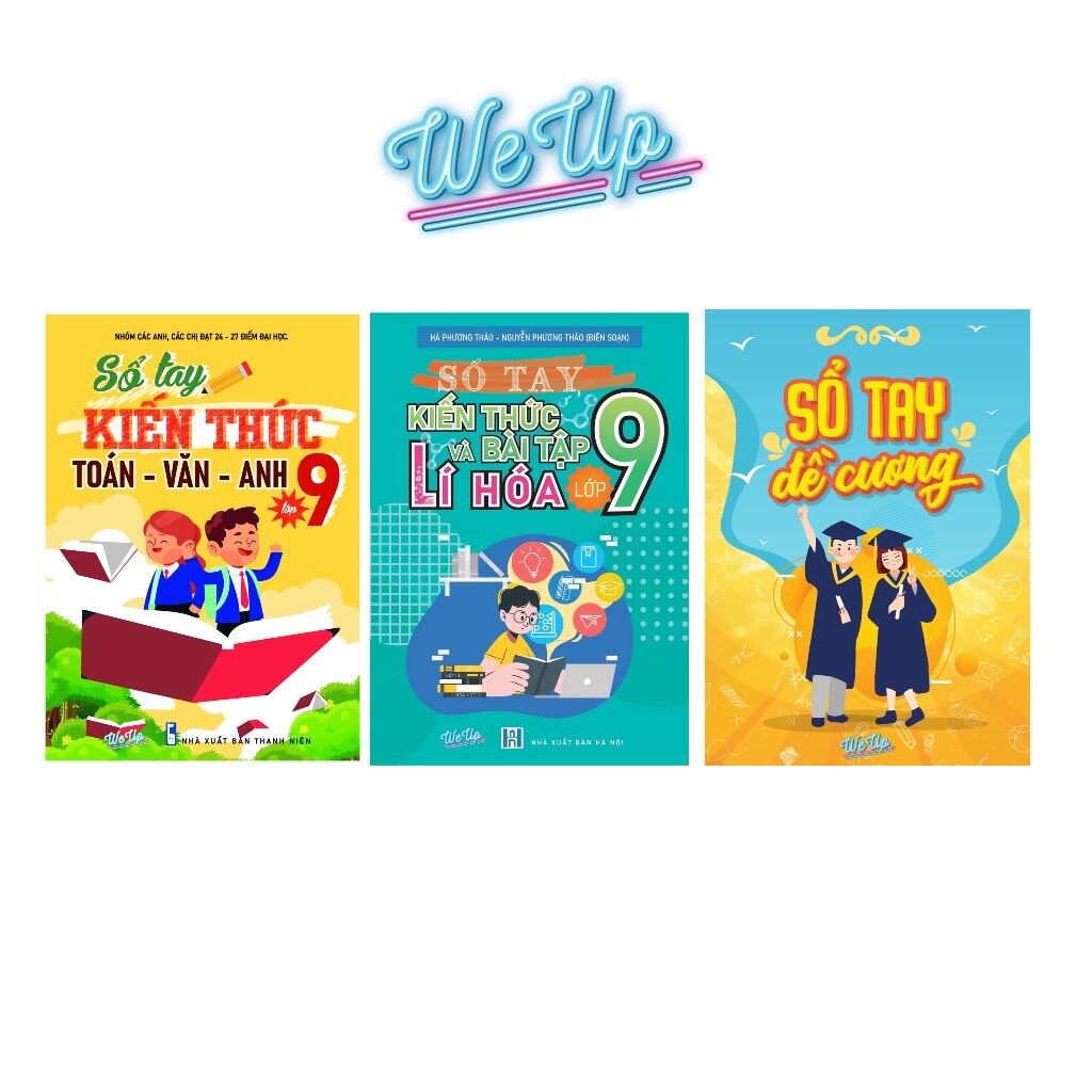 Combo 3 cuốn sổ tay kiến thức toán văn anh lớp 9 và lí hóa lớp 9 và sổ tay đề cương