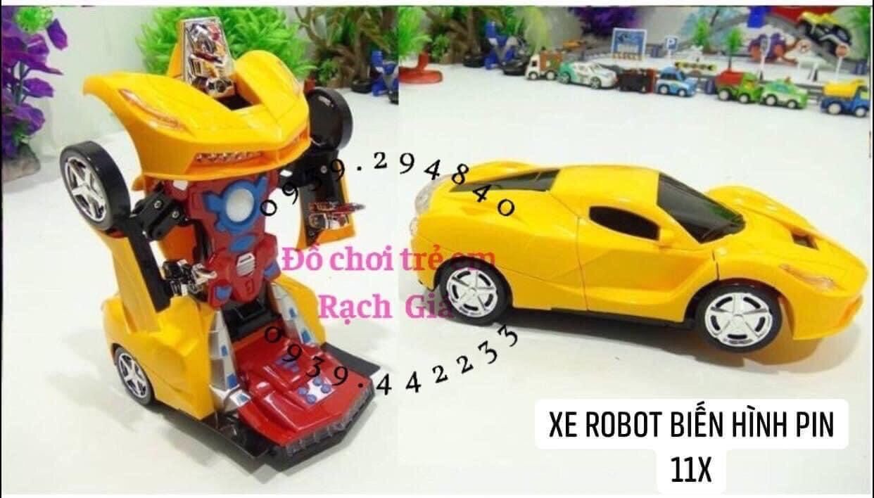 Xe robot biến hình dùng pin có đèn và nhạc