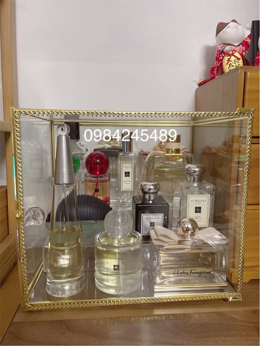 Tủ đựng nước hoa mỹ phẩm golden