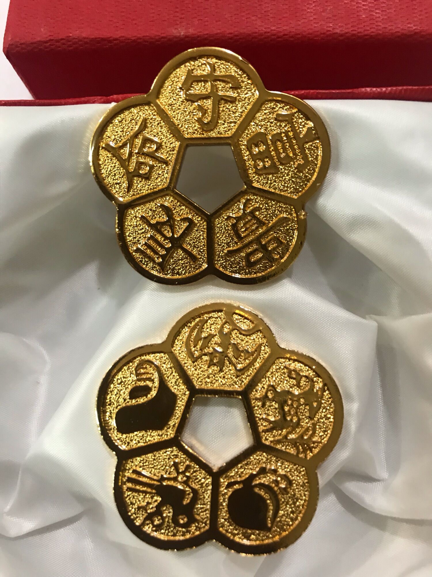 Nhị cát hoa mai mạ vàng 24k