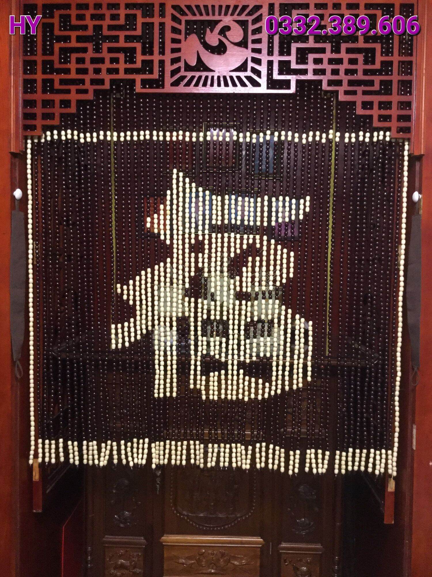 Mành hạt gỗ Bồ đề: mẫu chữ Phúc!