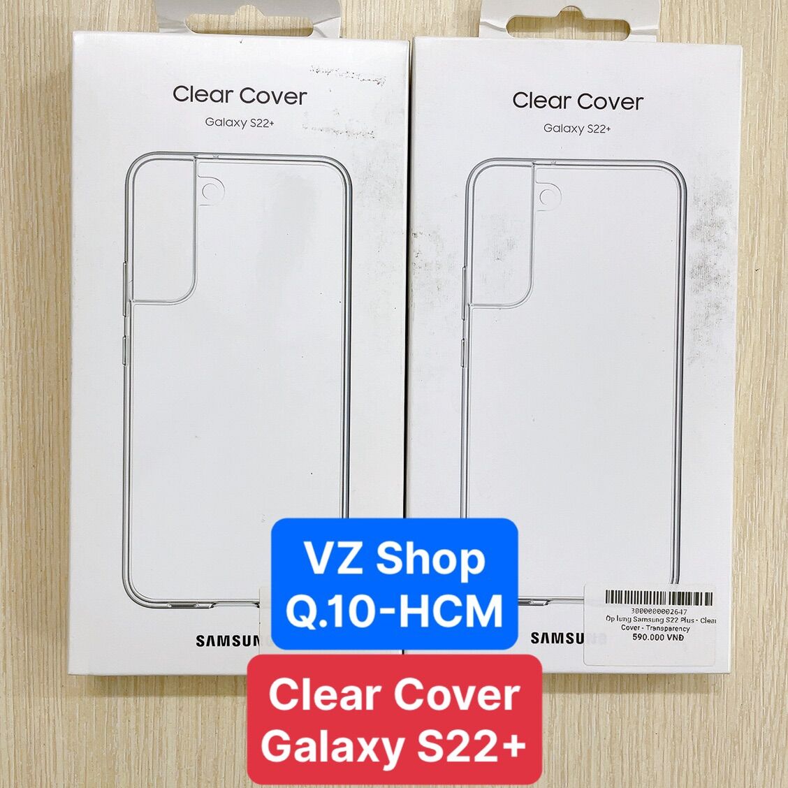 Chính hãng-ốp lưng nhựa cứng trong suốt clear cover cho galaxy s22+