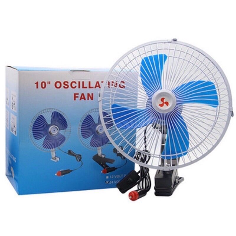 Quạt kẹp lồng sắt 10in 3 cánh 12v