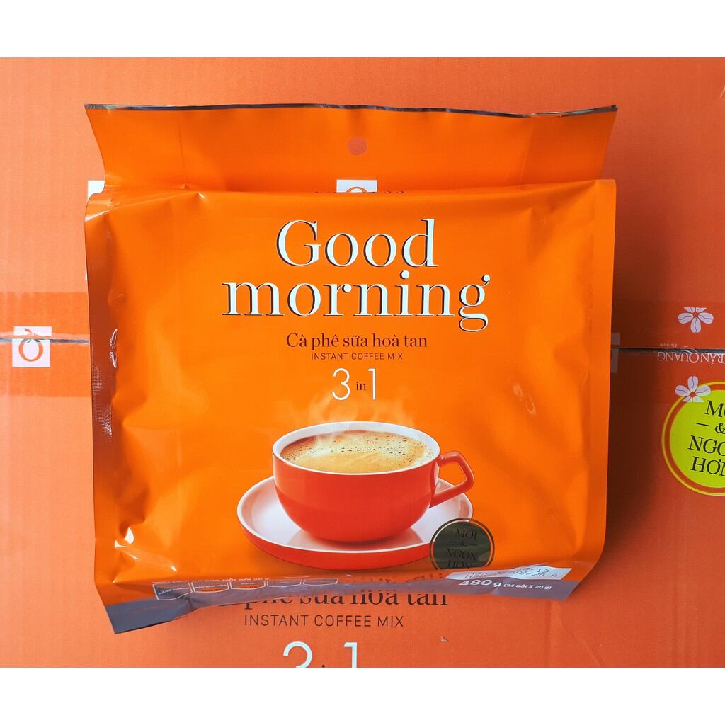 Combo 3 bịch cà phê trần quang good morning 24 x 20gr bao ngon