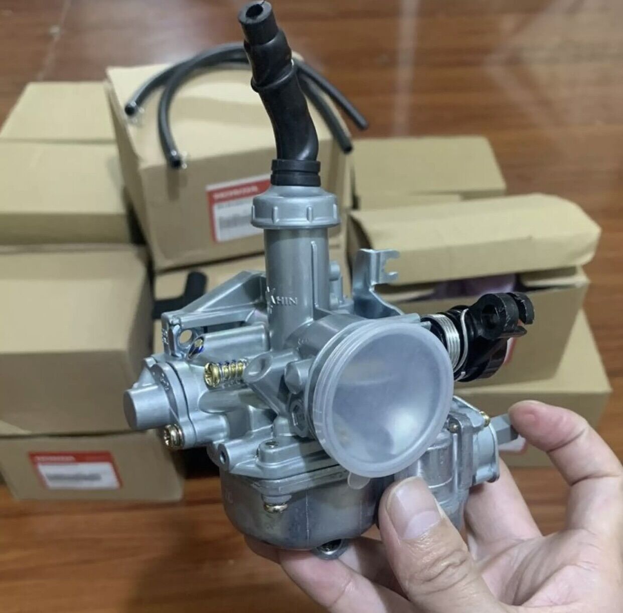 Bình xăng con chế hoà khí xe wave a ,rs, s100 zin honda