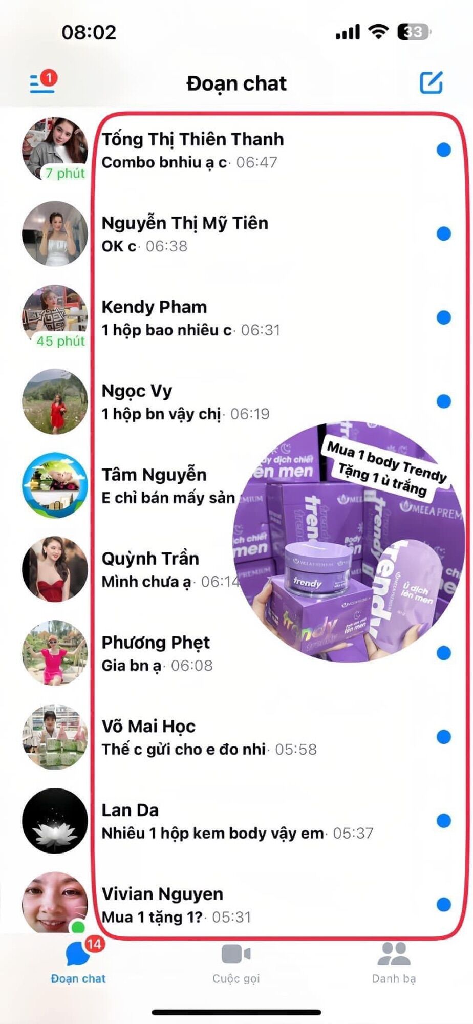 Kem body trendy (tặng ủ trắng)