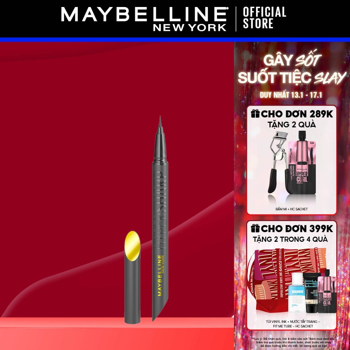 Bút Kẻ Mắt Nước Siêu Sắc Mảnh HyperSharp Liner 36h Extreme Maybelline New York Lâu Trôi 0.4g