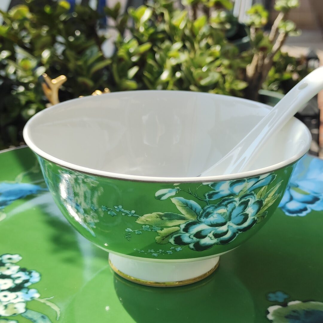 WEDGWOOD Bộ chén dĩa ngọc bích xanh ngọc và phượng hoàng 5 món - Jasper Conran - Chinoiserie Green by Wedgwood