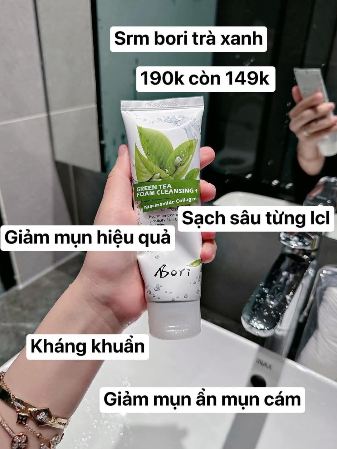 SỮA RỬA MẶT TRẮNG DA TRÀ XANH BORI HÀN QUỐC 120ML