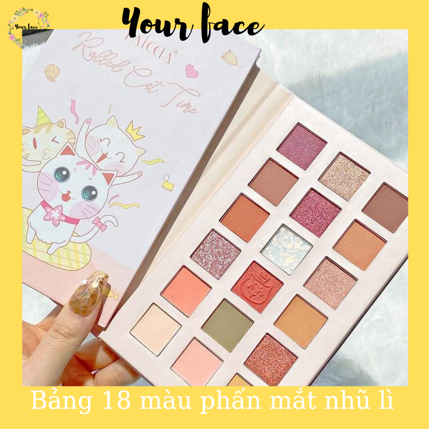 Bảng phấn mắt 18 ô nhũ lỳ lâu trôi top màu hottrend nhất