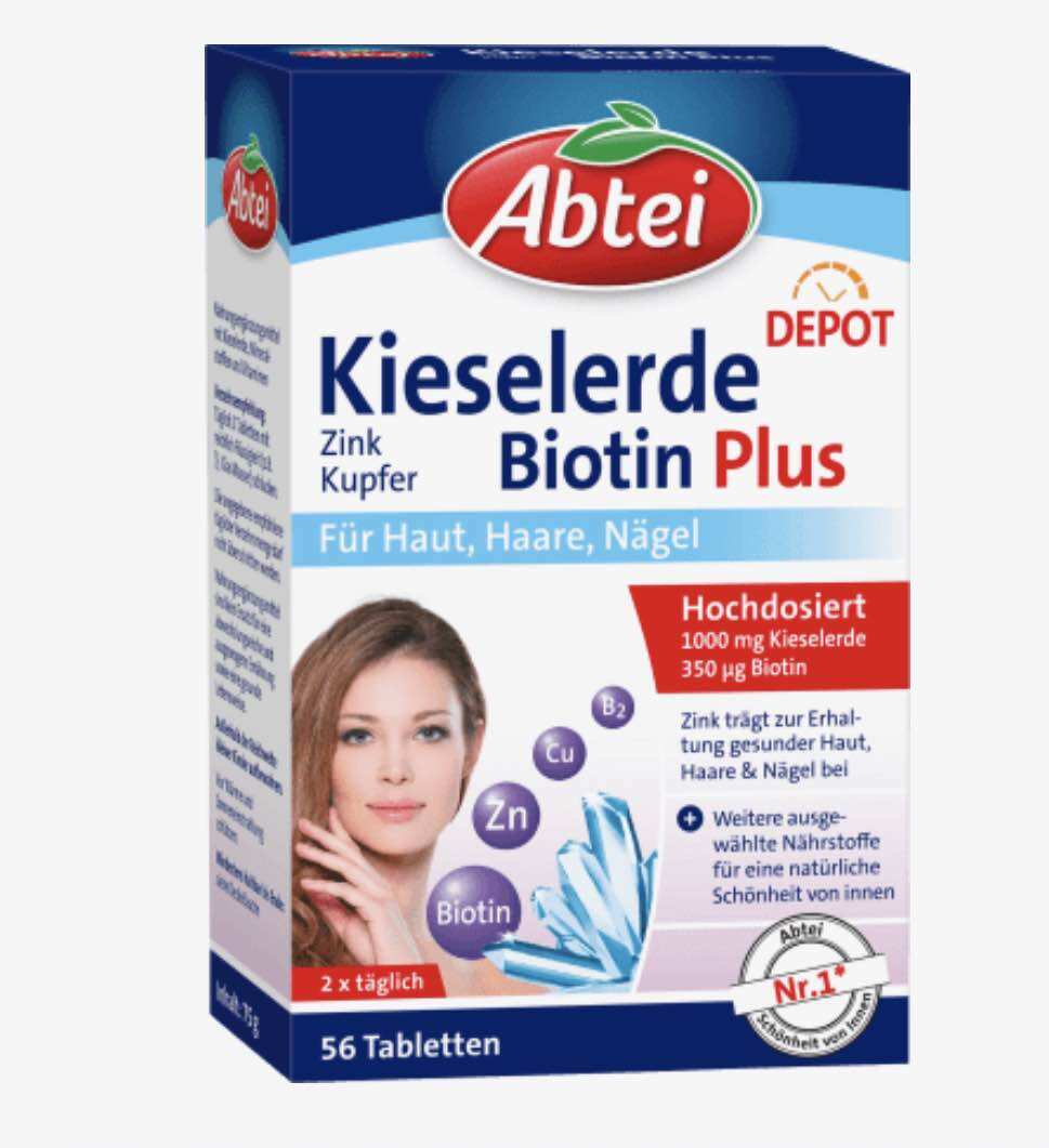 Viên uống giúp đẹp da tóc móng Abtei Depot Kieselerde Biotin Plus - Hộp 56Viên