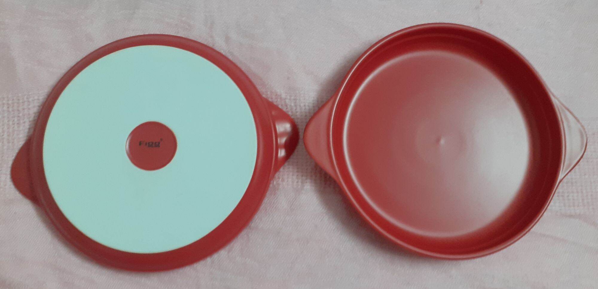 Đĩa gốm sứ đỏ có quai cầm 18cm (chưa tính quai)