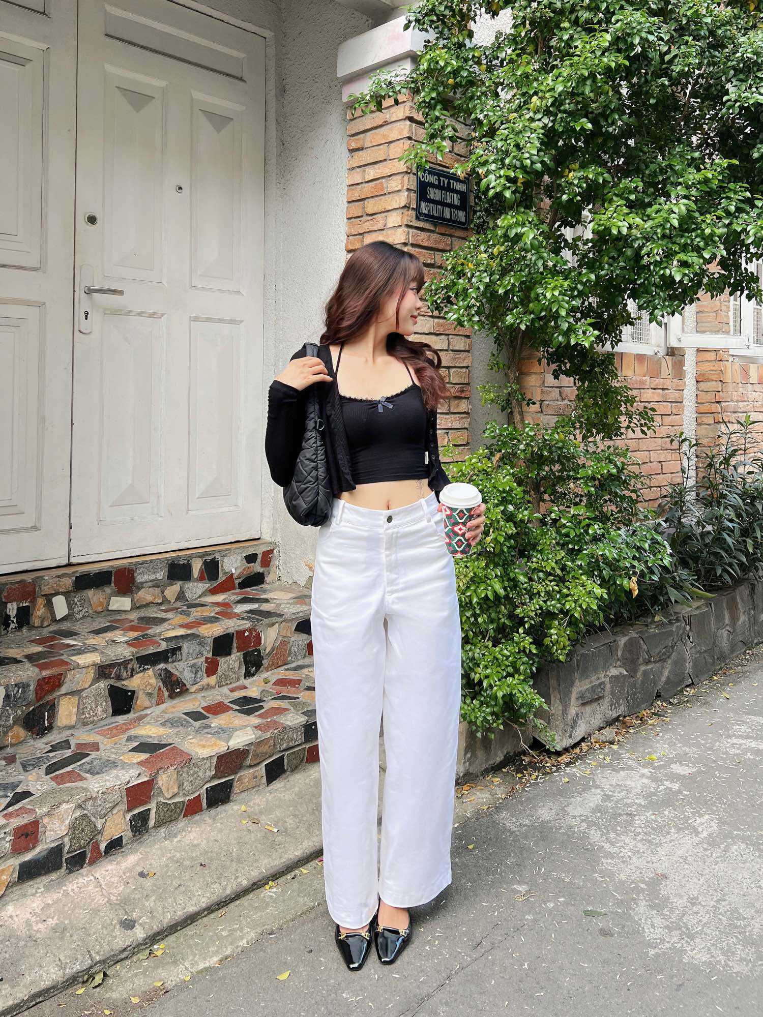 Quần kaki trắng ống rộng basic DANBY Pant