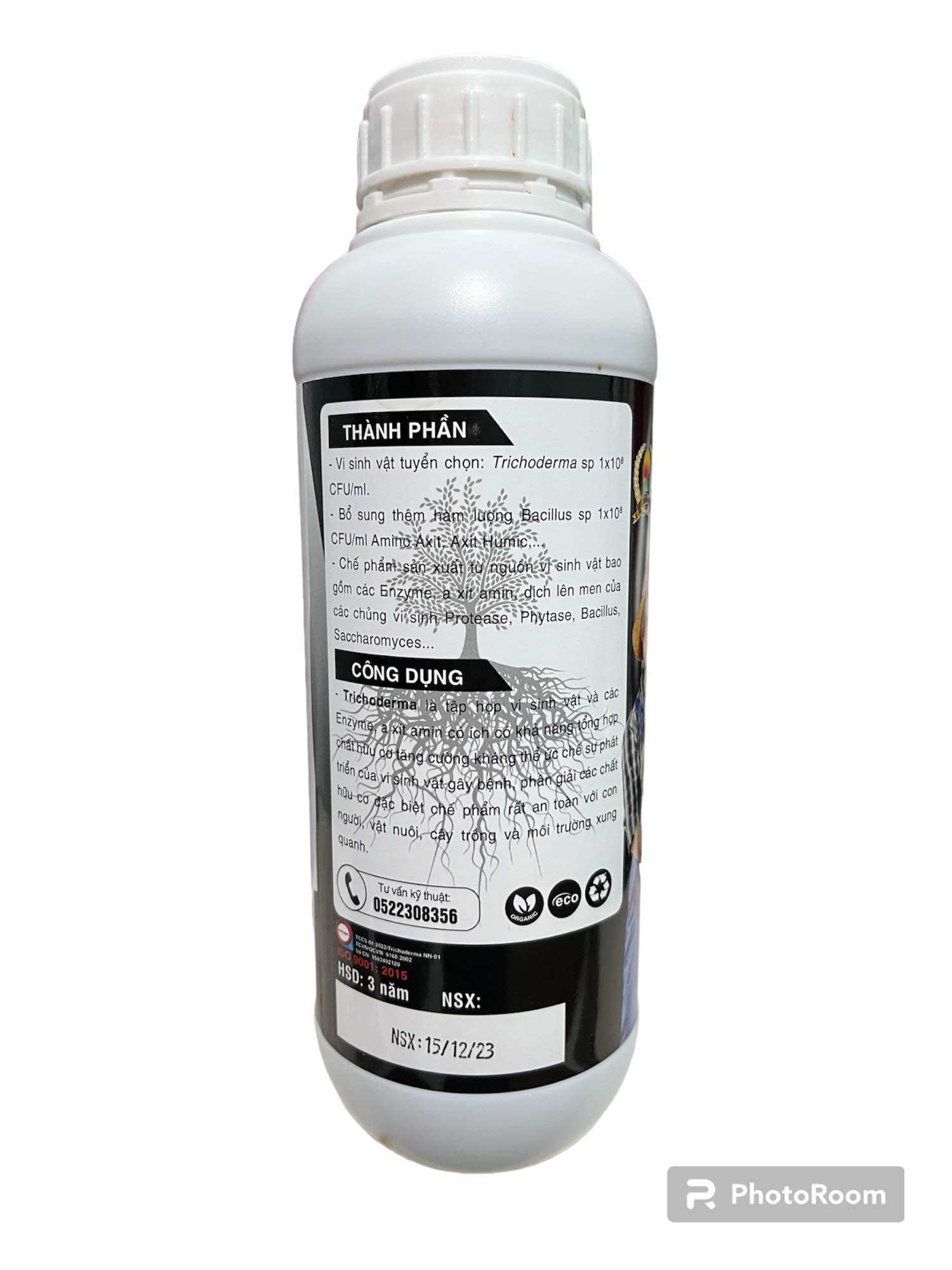 Chế phẩm vi sinh TRICHODERMA. Chai 1L.