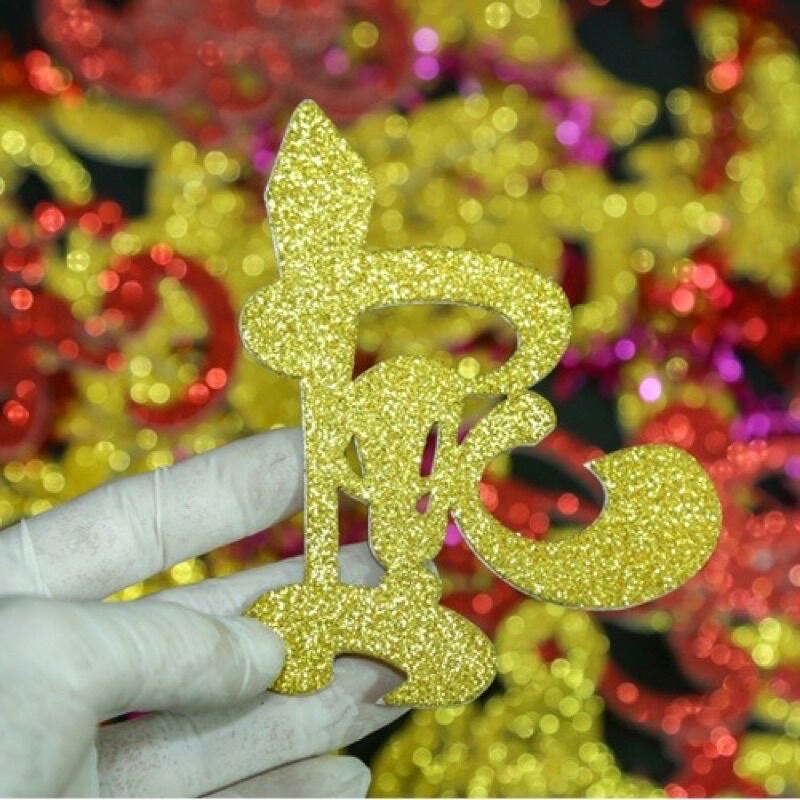 Chữ dán thư pháp PHÚC LỘC THỌ[Trang trí dưa, dừa bưởi thư pháp ngày tết]
