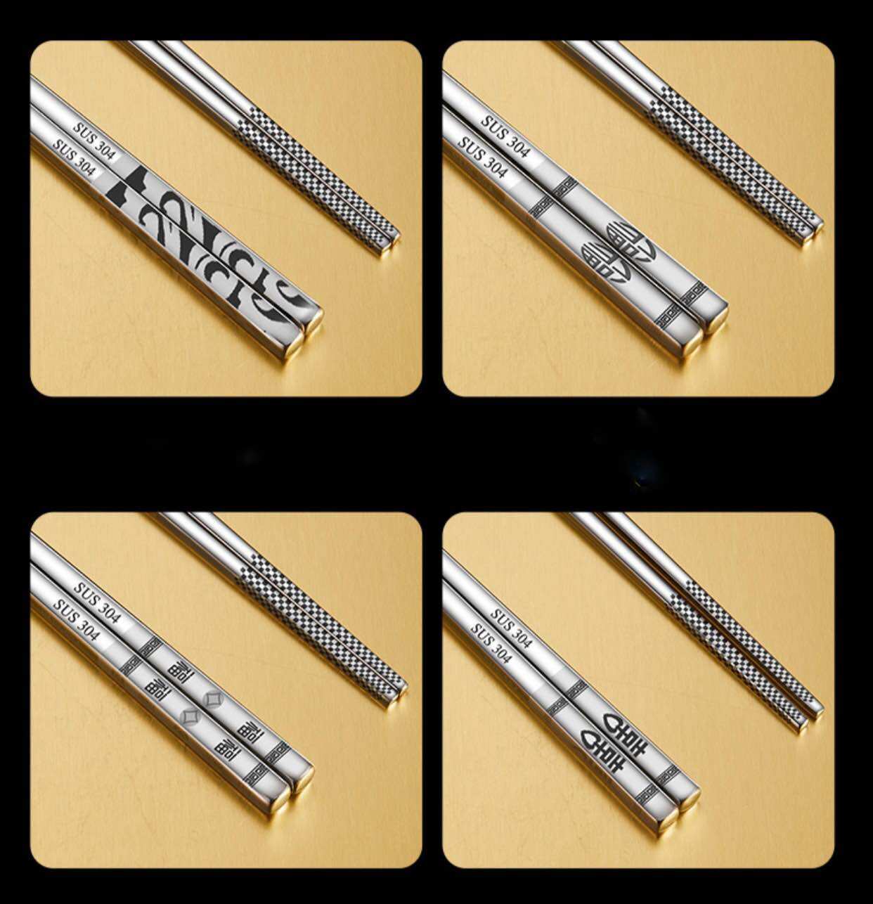 Set 5 đôi đũa inox 304/316 cao cấp có hộp