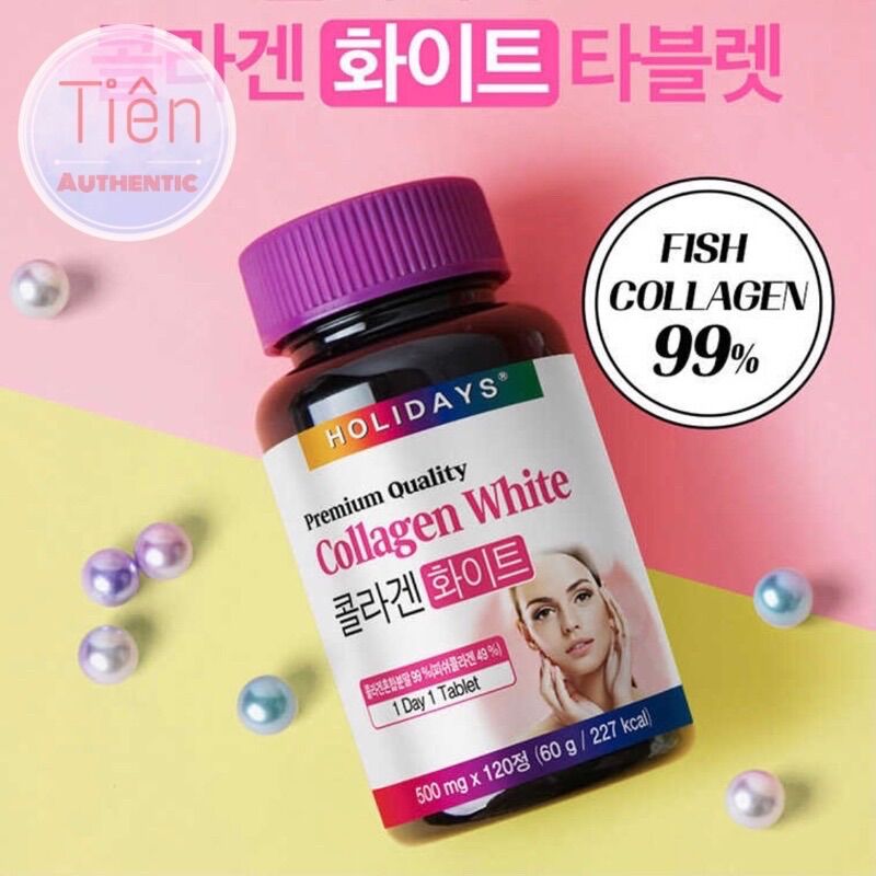 [ĐỦ BILL] Viên uống trắng da Holidays Collagen PREMIUM 120 viên - Holiday Collagen