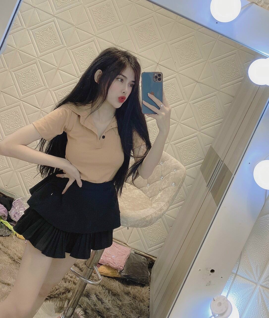 ÁO THUN ÔM CROPTOP CỔ SƠ MI FORM 45KG