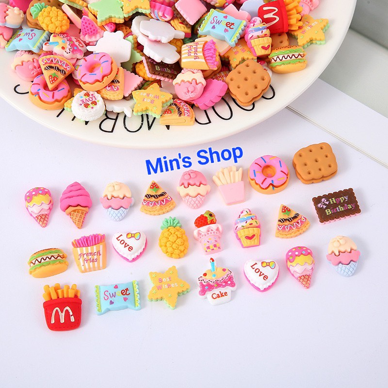 Set 100 charm kem, bánh siêu dễ thương