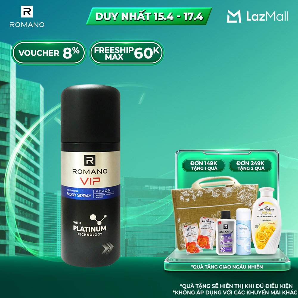 Xịt khử mùi cao cấp Romano VIP Vision sang trọng cuốn hút 150ml