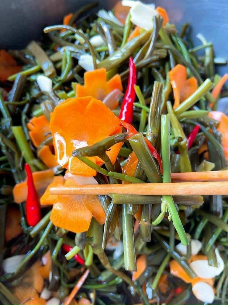 1kg rau muống dưa chua
