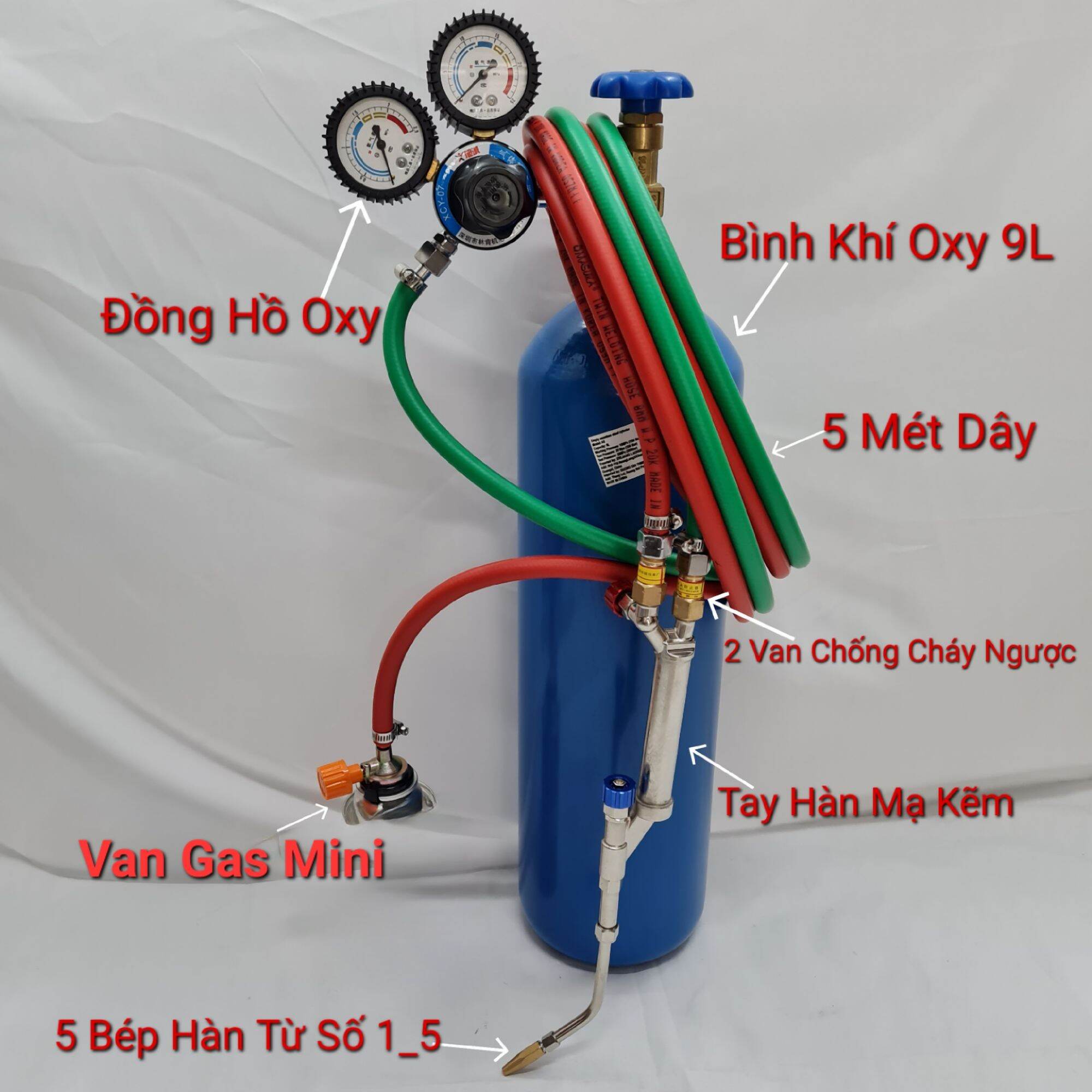 Gas Welding Set (Oxygen + Gas) for Refrigeration Technicians