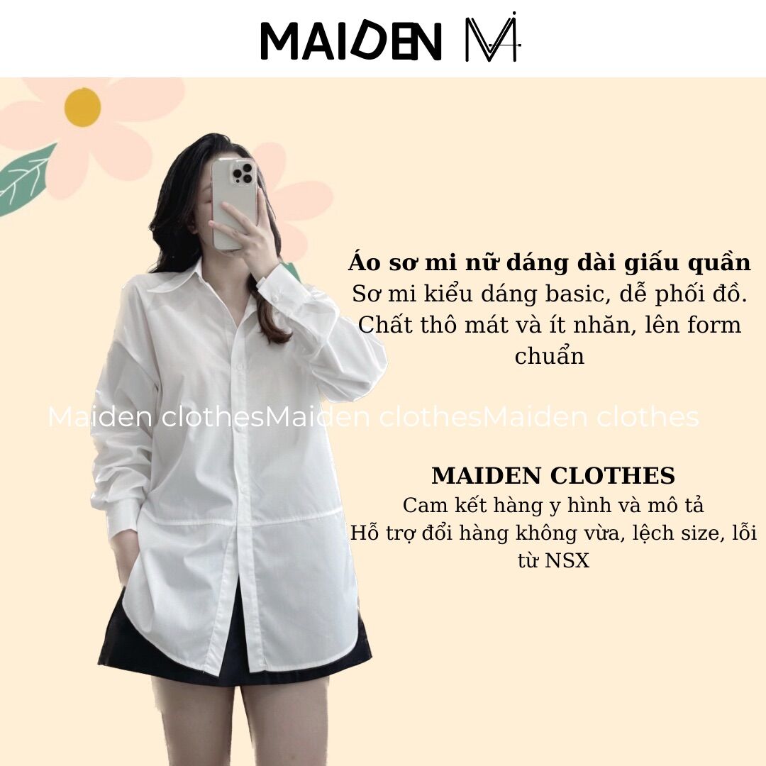 Áo sơ mi nữ dáng dài form rộng MAIDEN